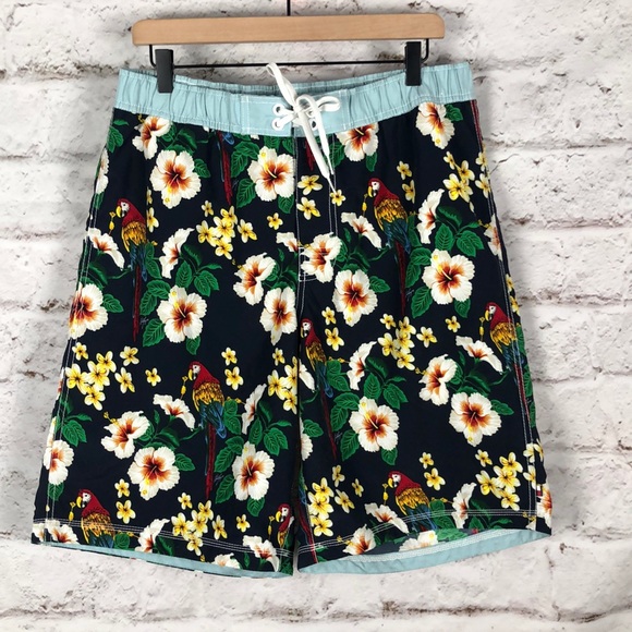 NWOT Tommy Hilfiger Floral Swim Trunks Sz L - Picture 1 of 6